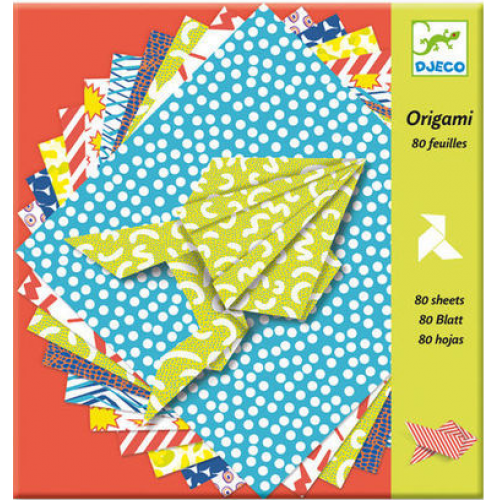 Hartie pentru origami modele diferite 80 coli djeco Djeco imagine 2022 protejamcopilaria.ro